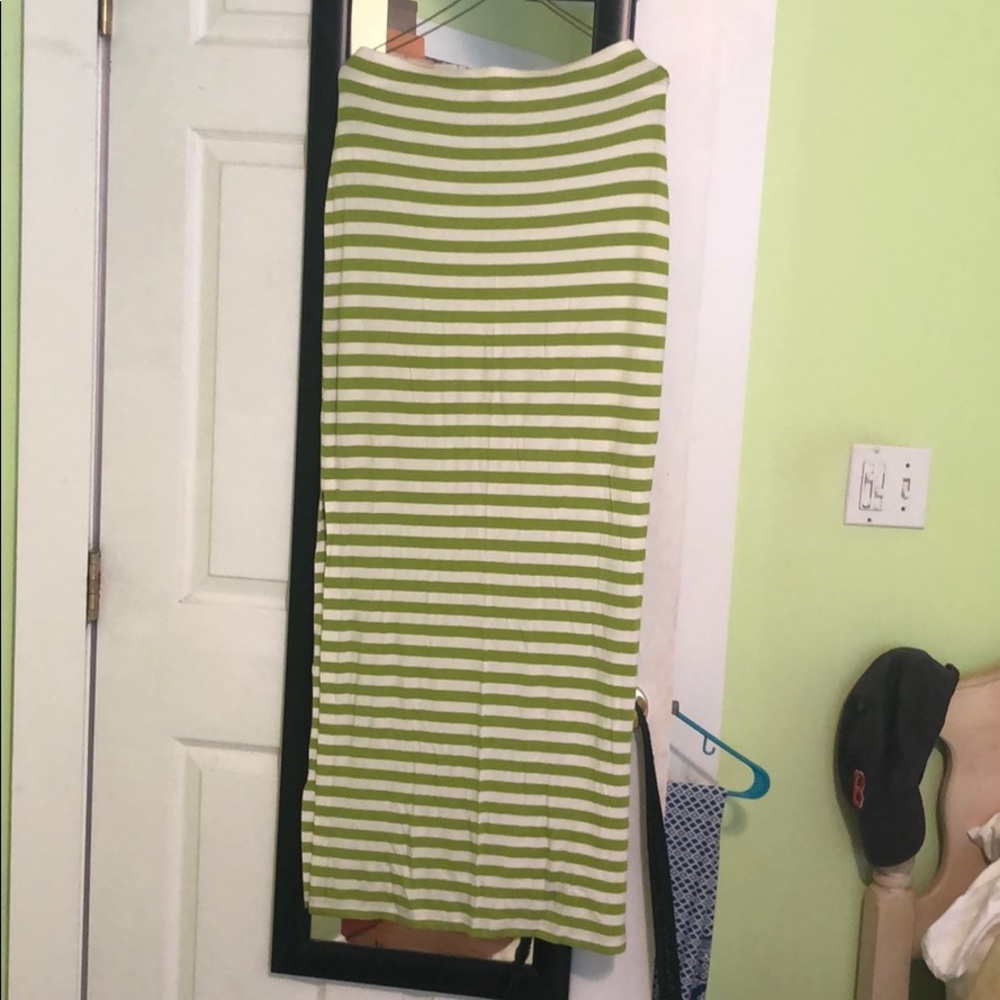 Michael Kors Green and White Maxi Skirt